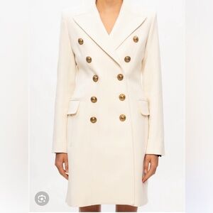 Balmain Tailored Cashmere Wool Coat - White | Excellent Condition
